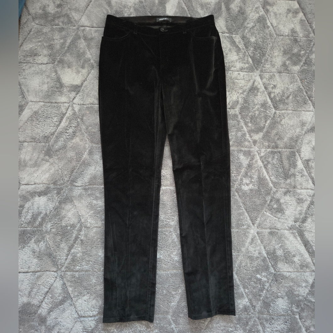 Lafayette 148 New York Black Velvet Trousers Contemporary Party Careerwear 10